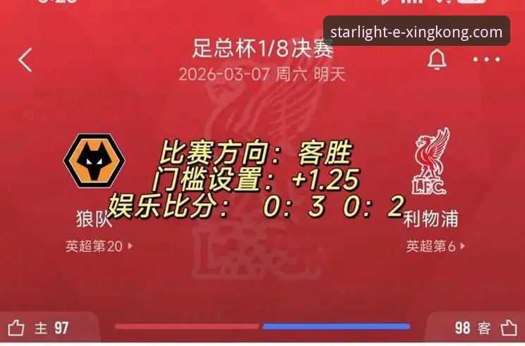 星空APP问题解决 在星空体育平台畅享足总杯盛宴:狼队vs利物浦赛事回顾与观赛指南